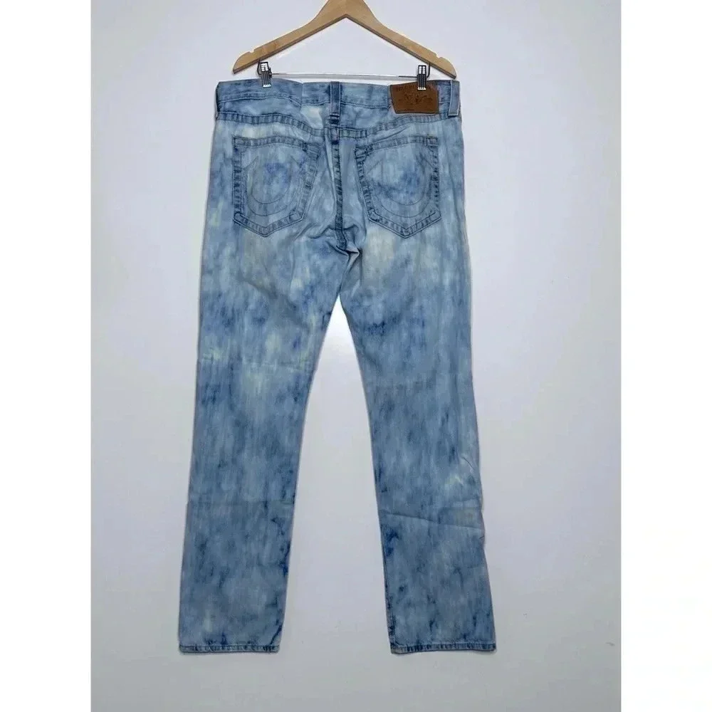 True Religion Mens Light Antelope Bleached Geno Slim Jeans